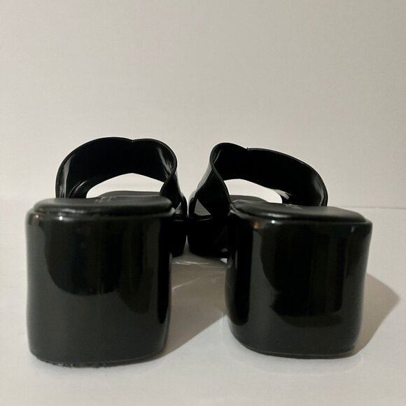 NEW! Jeffery Campbell Black Bubblegum Platform Sandals Heel Mule Patent Slides 6 - Picture 11 of 16